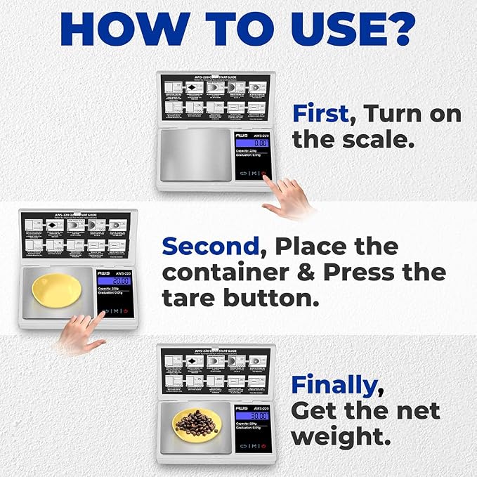 Series Digital Pocket Weight Scale 600g x 0.1g |Digital Gram Scale Small Scale Mini Food Scale Jewelry Scale Ounces/Grains Scale, Easy to Carry - AMERICAN WEIGH SCALES (Silver, 220g x 0.01g) - Image 2