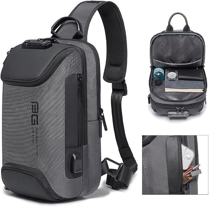 BANGE Men's Sling Backpack - Waterproof Crossbody Bag, Multi-Purpose Shoulder Bag - Image 2