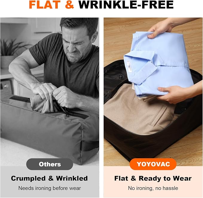 43L Max Capacity Vacuum Bags with Wireless Pump - Space Saver Compression Bags for Travel Luggage, No Checked Baggage, IP68, Reusable, Fits 20/24/28 Inch Suitcases (2PC No Tracker) - Image 5