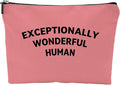 ZUYUROU Inspirational Makeup Bag Exceptionally Wonderful Human Cosmetic Pouch for Travel and Purse Organization Canvas Zipper Case Pink by ZUYUROU