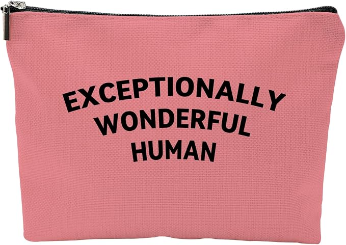 ZUYUROU Inspirational Makeup Bag Exceptionally Wonderful Human Cosmetic Pouch for Travel and Purse Organization Canvas Zipper Case Pink by ZUYUROU