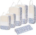 Narwey 6 Set Compression Packing Cubes for Travel Women Men, Travel Cubes for Carry On Suitcase, Durable Compression Luggage Organizer Bags by Narwey