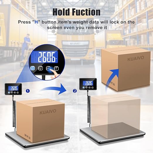 660 lb Shipping Scale with Large LCD Display, Heavy Duty Postal Scale, 7 oz Accuracy, Digital Package Scale for Warehouse, Freight, Industrial and Home Business - Image 4