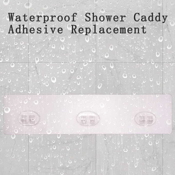 2 Pack Shower Caddy Adhesive for Replacement, Strong Transparent Adhesive for Shower Caddy Sticky Pads, No Drilling for Corner Shelf Basket, Bathroom Storage Shelves, Kitchen Racks and Soap Holder - Image 7