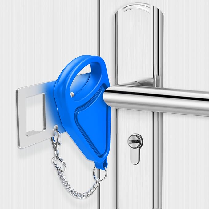 Portable Door Lock for Home Security Travel Lockdown Locker Safety Locks for Additional Safety and Privacy Perfect for Traveling Apartment College Blue - Image 9