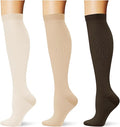 (3 pairs) Compression Socks 20-30 mmHg Long Knee High Socks for Women Men Support Athletic Travel Daily Wear by Saniripple