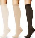 (3 pairs) Compression Socks 20-30 mmHg Long Knee High Socks for Women Men Support Athletic Travel Daily Wear by Saniripple