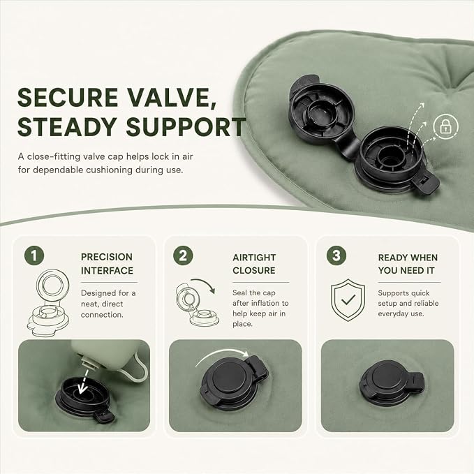 Inflatable Seat Cushion with Pump for Airplane Travel and Stadium | No Mouth-Blow Pump, 14.6 x 10.2 x 1.96 in, Water-Resistant 30D Nylon TPU, Lightweight for Travel, Camping and Hiking - Image 3