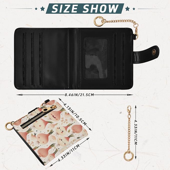 Cartoon Cute Onion Women's Wallets RFID Blocking,Credit Card Holder Bifold Wallet,Slim Card Cases,PU Leather Travel Wallet for men Girls - Image 3