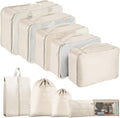 Packing Cubes for Travel- 8 Set Luggage Organizer Bags for Family, Mesh Breathable Travel Packing Cubes for Suitcases Durable Travel Essentials Bags Set (Beige, 10 Set) by YEEYAA