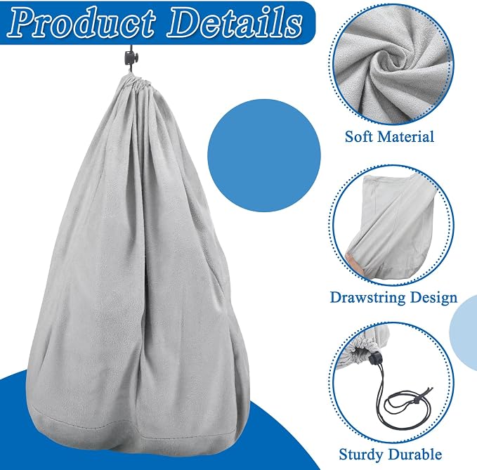 4 Pcs Travel Shoe Bags Spandex Shoes Pouch with Interior Divider and Drawstring for Women Men Luggage Packing(Grey) - Image 3