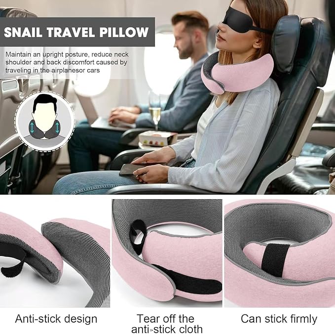 WEERSHUN Travel Pillows for Airplanes,2026 New Travel Pillow,Travel Neck Pillow Airplane Memory Foam Travel Pillow Neck Pillow for Traveling Suitable for Airplanes,Offices and Cars - Image 3