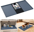 URMONA Waterproof Silicone Under Sink Mat 37'' x 22'' Shelf Liner for Kitchen and Bathroom, Cabinet and Counter Protector, Storage and Organizers, Litter Mat, Pet Cat Puppy Essentials(Dark Grey) by URMONA