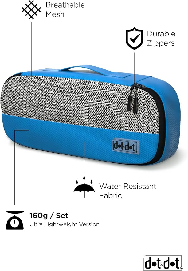 Dot&Dot Slim Packing Cubes for Travel 5pc Set - Narrow Suitcase Luggage Organizer Bags - Thin Travel Essentials for Backpacks - Lightweight Packing Organizers (Non-Compression) - Image 5