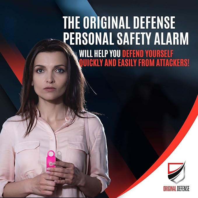 Original Defense® Siren Self-Defense Alarm - 130 dB Keychain Alarm with LED Strobe Light for Women, Children, and Elderly - Police Recommended - (Magenta, 1 Count) - Image 4