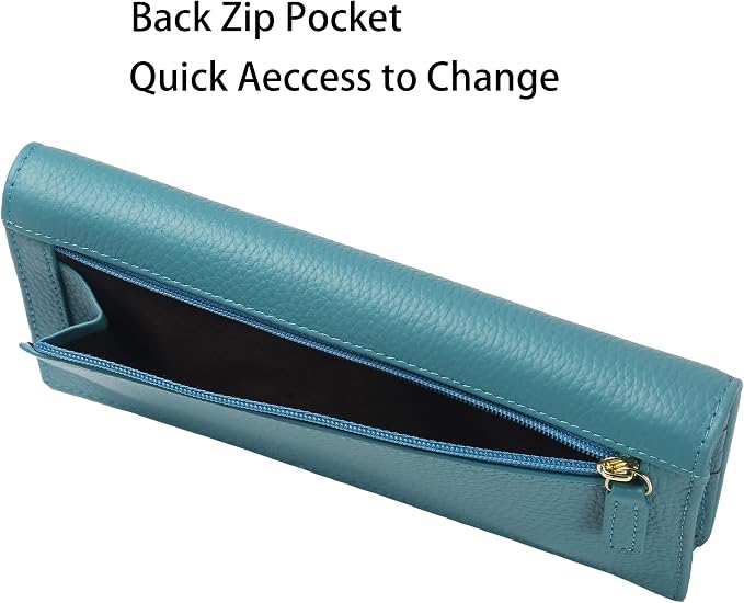Ultra Slim Thin Leather Women Wallet RFID Blocking Credit Card Holder Bifold Long Ladies Billfold - Image 5
