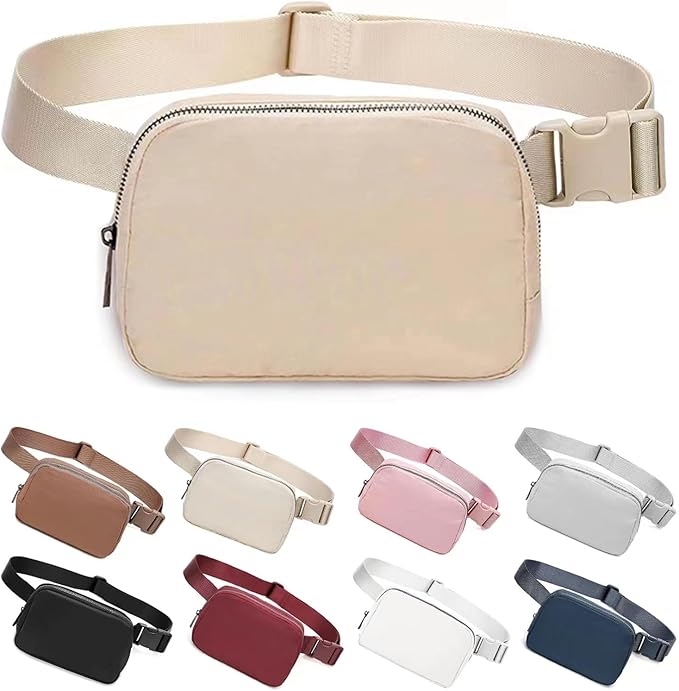 Belt Bag for Women Fanny Pack Dupes, Fashion Crossbody Waist Pack Bag with Adjustable Strap, Everywhere Belt Bag for Travel Outdoors Running Hiking（Khaki） by Unknown
