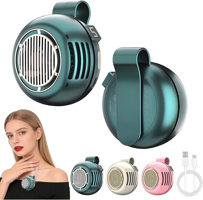 Portable Silent Mini Bladeless Fan Clip On,5 Speeds Clip-On Fans For Shirt,Small Clips Fanmini Whirlwind Fans For Waist Clips Suitable For Outdoor & Travel & Office (green) by Unknown