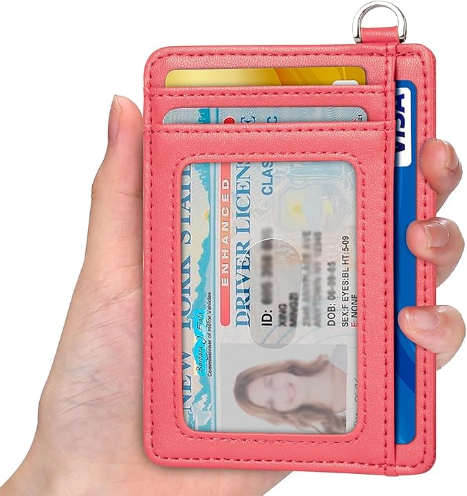 Slim Minimalist Front Pocket Wallet, RFID Blocking Credit Card Holder Wallet with Detachable D-Shackle for Men Women - Image 2