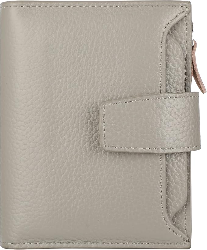 Small Compact Women Wallet RFID Blocking Genuine Leather Bifold Purse with ID Windows by Lavemi
