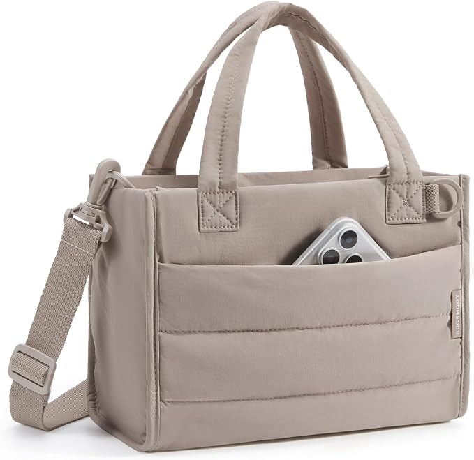 BAGSMART Small Tote Bag for Women, Work Teacher Bag with Zipper Closure by BAGSMART