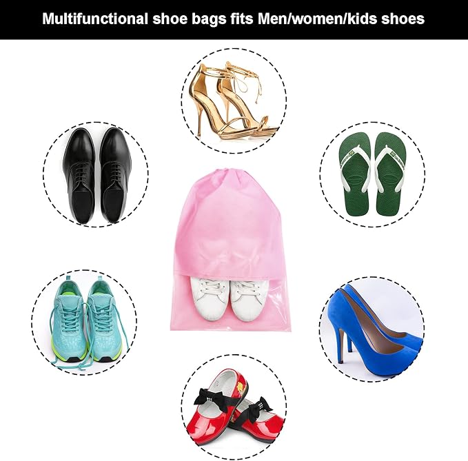 8PCS Travel Shoe Bags with Rope for Men and Women Large Shoes Pouch Organizers - Image 4