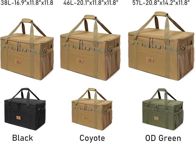 Tactical Camping Storage Bag Utility Tote Bag Camping Kitchen Organizer with Axe Holder & Shoulder Strap - Image 8