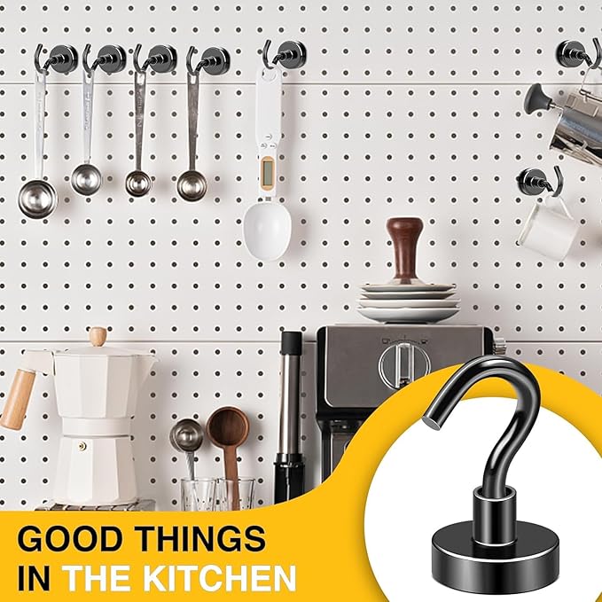 DIYMAG Magnetic Hooks 8pcs 120lbs Cruise Essentials 2026 Magnet Hook Black | Neodymium Heavy Duty Strong Magnets Hanging Ship Cabins Refrigerator Fridge Classroom Beach Vacation Kitchen Grills Home Tool - Image 6