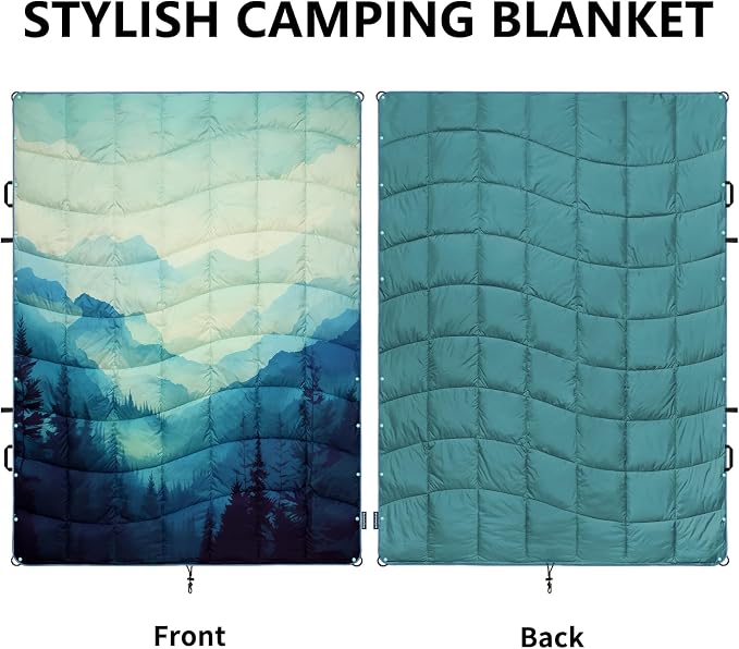 Camping Blanket, Puffy Blankets Lightweight Windproof Resistant for Outdoors,Hiking, Backpacking,Car,Picnic,Stadium - Image 4