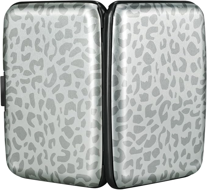 RFID Aluminum Wallet Credit Card Protector Case Holder for Men Women | Mini RFID Aluminum Wallet Credit Cards Holder Business Card Case Metal ID Case for Men Women(Grey Leopard Print) - Image 3