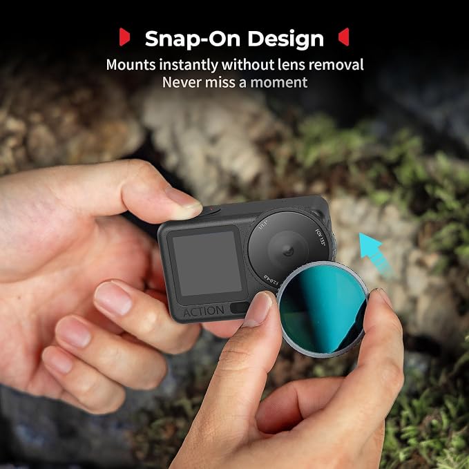 SmallRig Filter Kit for DJI Osmo Action 6, ND16/CPL & 1/4 Black Mist Filter Kit with Silicone Cover, Snap-On Mount, No Need to Remove Lens, Action Camera Accessories for Video Photography-5896 - Image 5