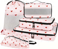 U+U 5 Set Packing Cubes, Travel Organizers with Shoe Bag (Sweetheart Pink) | Ultralight Design & Easy Travel Organization by UU