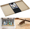 URMONA Waterproof Silicone Under Sink Mat 19'' x 12'' Shelf Liner for Kitchen and Bathroom, Cabinet and Counter Protector, Storage and Organizers, Litter Mat, Pet Cat Puppy Essentials(Khaki) by URMONA