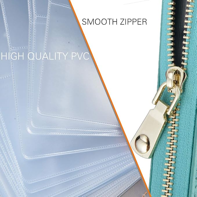 Easyoulife Credit Card Holder Wallet Womens Zipper Leather Case Purse RFID Blocking - Image 7