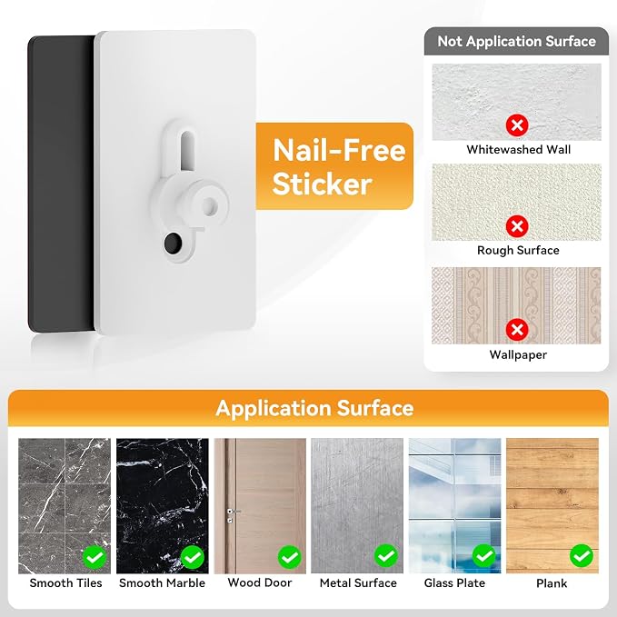 3 Pack Wall Mounted Shoe Rack, No Drill Adhesive & Screw 2-in-1 Holds 12 Pairs, Space-Saving Vertical Storage for Entryway, Bathroom & Kitchen, Renter Friendly Fits Tile Marble Glass Wood Wall (White) - Image 4