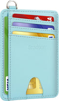 Slim Minimalist Front Pocket Wallet, RFID Blocking Credit Card Holder Wallet with Detachable D-Shackle for Men Women by Ecovision
