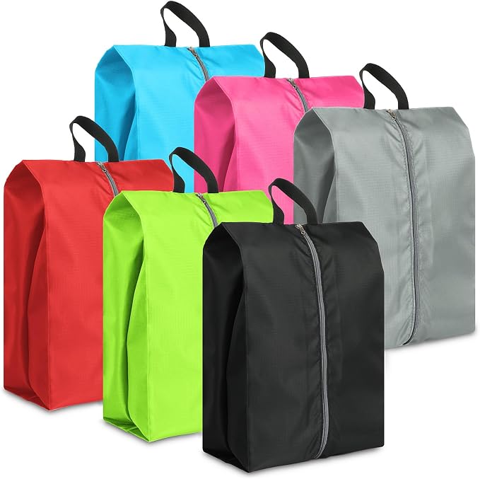 Shoe Bags for Travel, Set of 6 Pack Shoe Travel Bags for Packing Large | Large Waterproof Portable Travel Shoe Bag with Zipper Travel Essentials Women for and Men by COIDEA