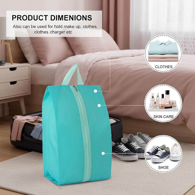 6pcs Portable Shoe Organizer, Travel Pouches with Zipper, Golf Shoe Bags, Clothes Bags, Soccer Cleats Bag Shoe Pouch for Gym, Waterproof, Odor-Resistant (Blue) | Golf Shoe Bags, Clothes Bags, Soccer Cleats Bag Shoe Pouch for Gym, Waterproof, Odor-Resis... - Image 3