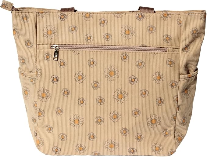 ESVAN Original Floral Tote Bag Large Shoulder Bag with Multi Pockets for Gym Travel Beach Daily Bags - Image 5
