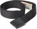 Travel Security Money Belt with Hidden Money Pocket - Cashsafe Anti-Theft Wallet Unisex Nickel free Nylon Belt by JASGOOD by JASGOOD