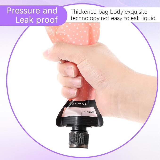 Dimeho 6 Pcs Travel Pouches for Toiletries, 3 oz Travel Size Containers Leak Proof Empty Squeeze Pouches TSA Approved Refillable Travel Bottles for Liquids Shampoo Conditioner Pouch Travel Accessories - Image 5