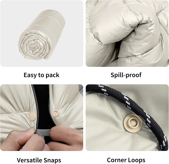 Camping Blanket, Puffy Blanket Lightweight Windproof Water Resistant for Outdoors,Hiking, Backpacking,Beach,Car,Picnic,Stadium - Image 4