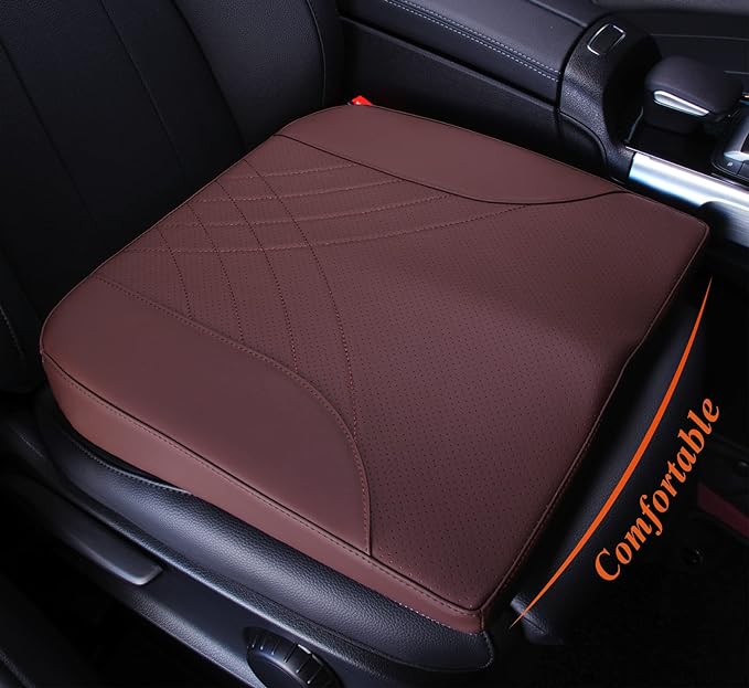 kingphenix Memory Foam Car Seat Cushion for Driving Comfort and Office Use | Coccyx and Lower Back Pressure Relief, Non-Slip Seat Cushion for Cars, Trucks, SUVs, Long Drives and Office Chairs, Brown by kingphenix