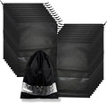 20 Pack Shoe Bags for Travel, 17" x 12.6" Drawstring Shoe Organizers with Clear Window, Breathable Non-Woven Dustproof Pouches for Luggage & Closet (Black) by Unknown