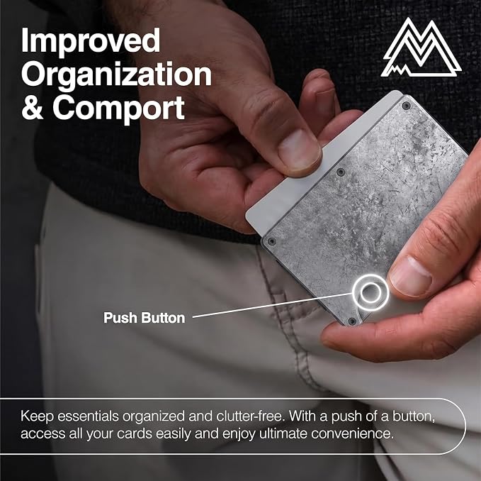 Wallet for Men - Slim RFID Blocking Metal Wallet with Cash Strap, Minimalist Front Pocket Credit Card Holder, Small Mens Wallet - Image 3