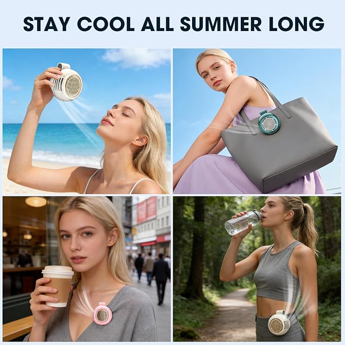 Portable Silent Mini Bladeless Fan Clip On,5 Speeds Clip-On Fans For Shirt,Small Clips Fanmini Whirlwind Fans For Waist Clips Suitable For Outdoor & Travel & Office (green) - Image 6