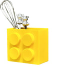 Magnetic Basket Organizer for Fridge - Lego-Style ABS Plastic Storage Box,No Drill Design for Kitchen Counter, Microwave & Whiteboard, Holds Up to 3.5 lbs (Yellow) by Unknown