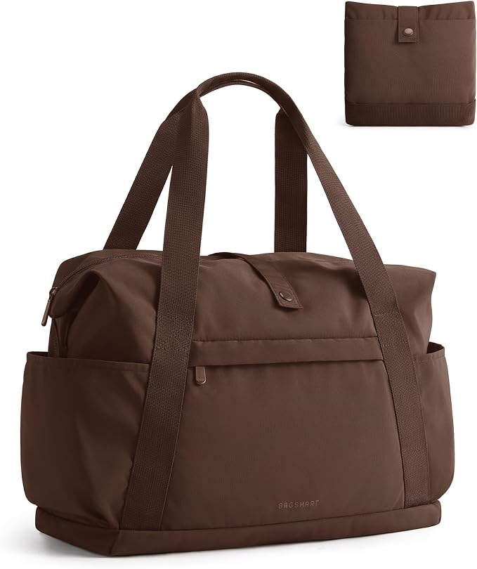 BAGSMART Foldable Travel Bag, 25L Personal Item Bag, Lightweight Gym Bag Carry on Bag, Duffle Bag for Travel Weekender Overnight Bag, Water Resistant by BAGSMART