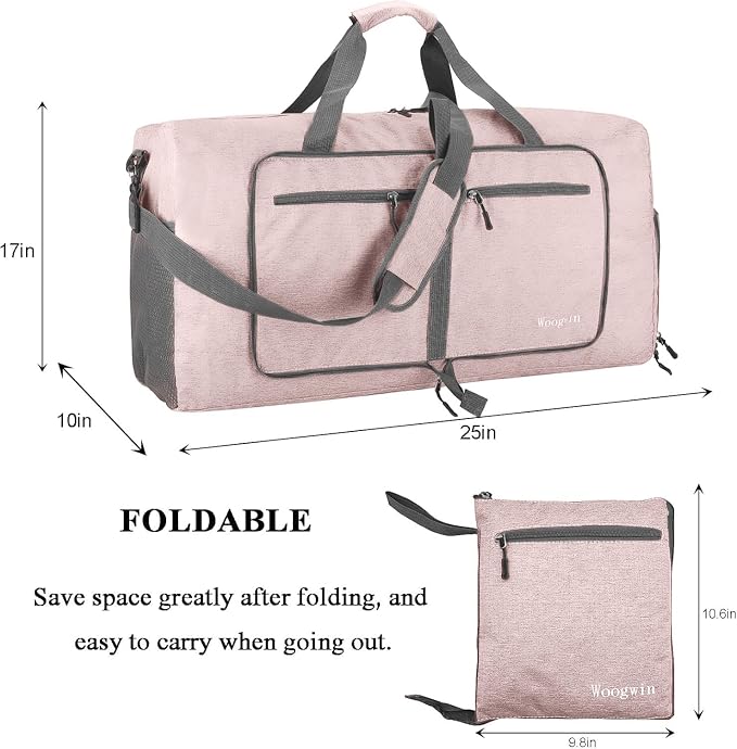 Woogwin Travel Duffel Bag Large Foldable Waterproof Overnight Bag for Beach Swim Bags Pool Sports Gym - Image 2