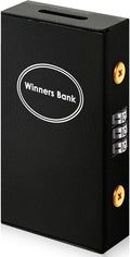 Reallnaive 1 Pack Metal Box for Gamblers Pocket Sized Winner Bank Casino Cash Box with 2 Keys Portable Casino Money Safe strongbox for Cash Saving Go Home Money Gifts(Black,Coded) by Reallnaive